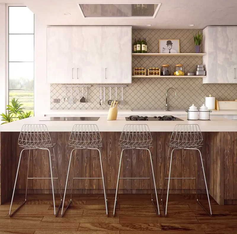 Bright painted kitchen